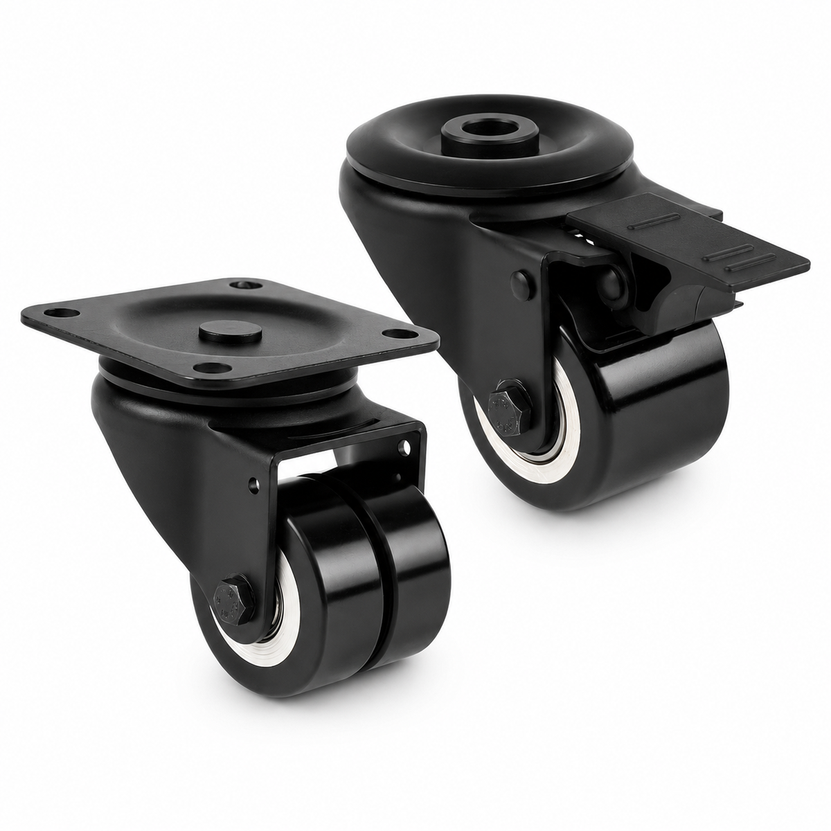 Mini roulettes noires robustes de 50 mm