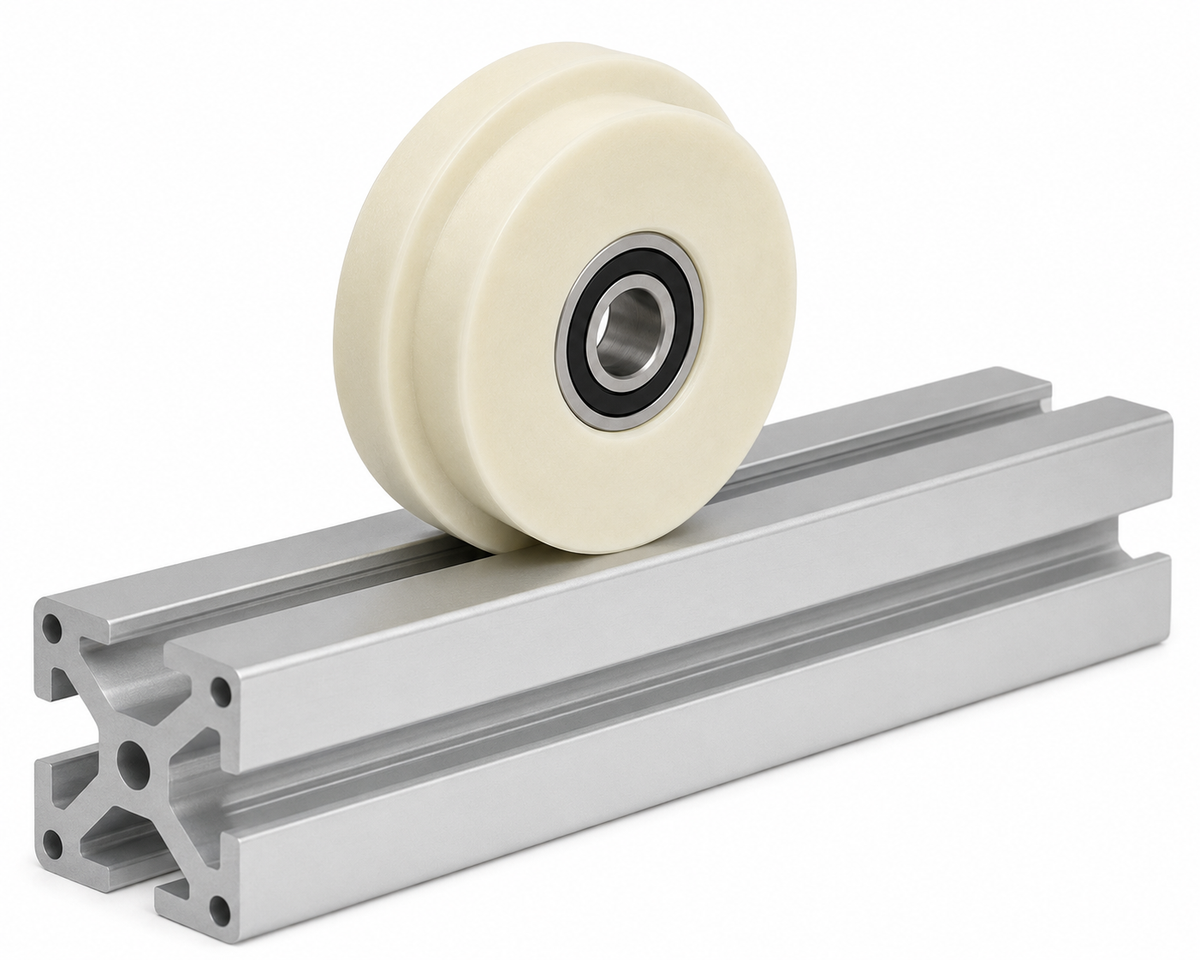 Rouleaux monovoie pour profilés de construction en aluminium