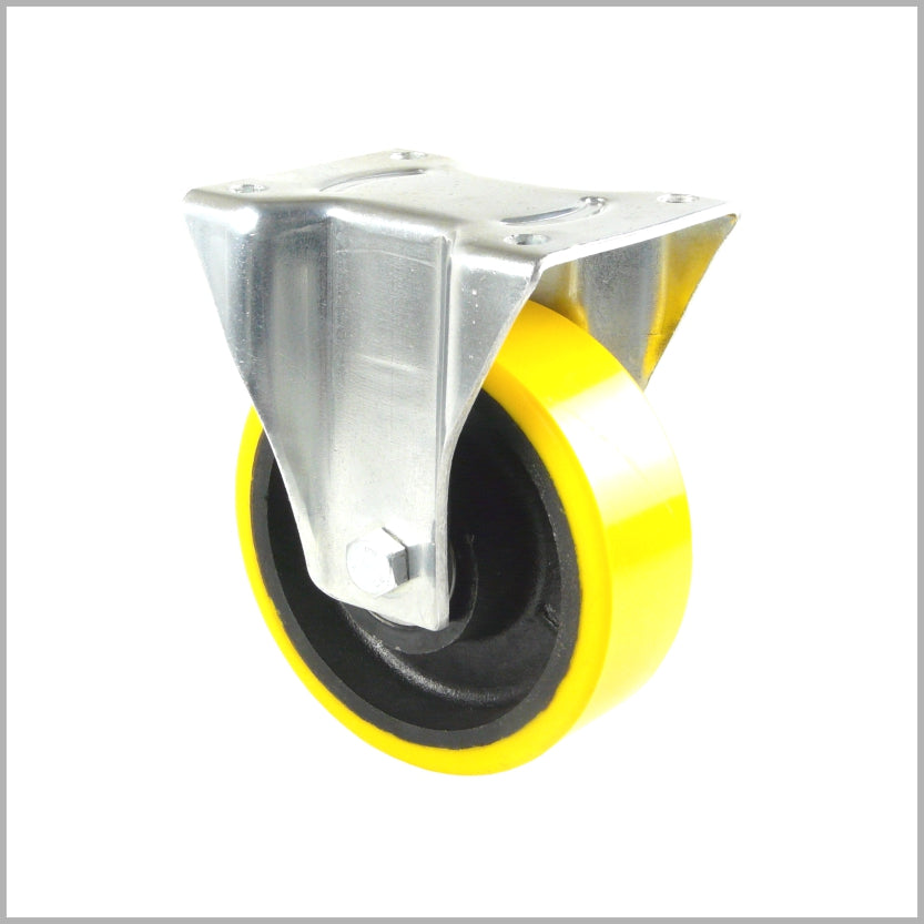 Roulette pivotante robuste de 200 mm avec roue en PU, jante en acier et roulement à billes - B-L/120K/200/50
