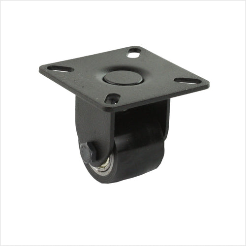 Mini roulette robuste de 35 mm noire avec roue en polyuréthane et double roulement à billes.