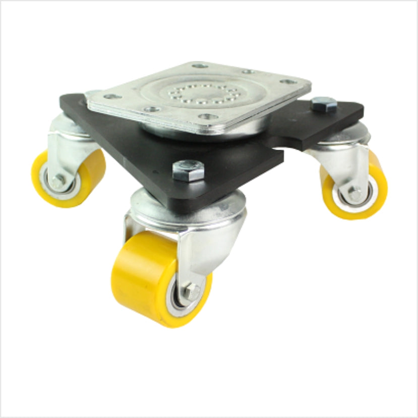 Mini plateau tournant robuste de 50 mm avec roue en polyuréthane résistant, surface de roulement plane – version industrielle avec PU dur et surface de roulement lisse.