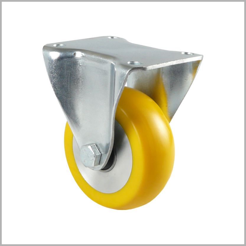 Roulette fixe de 80 mm à couronne en polyuréthane