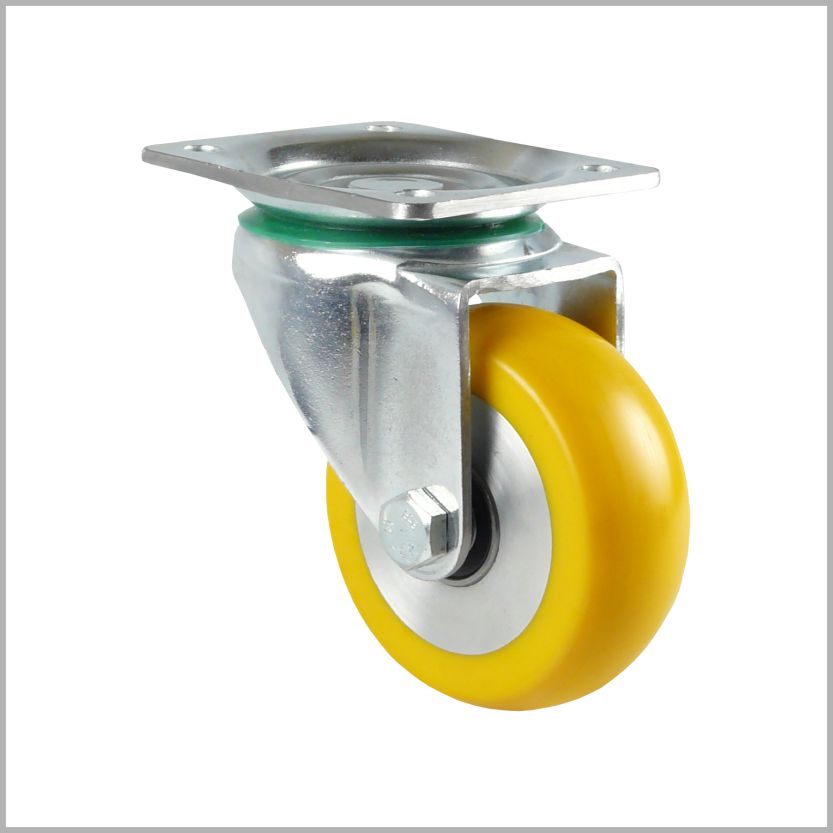 Roulette pivotante de 125 mm, en polyuréthane, convexe