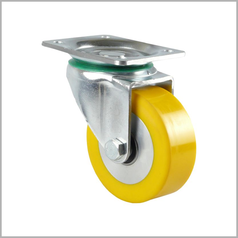 Roulette pivotante de 100 mm en polyuréthane plat