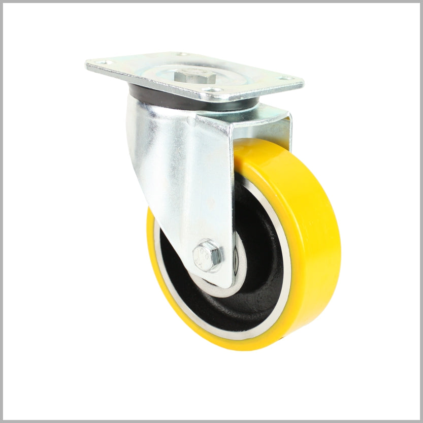 Roulette pivotante robuste de 150 mm, roue en PU, jante en acier, roulement à billes - L-L/120K/150/50
