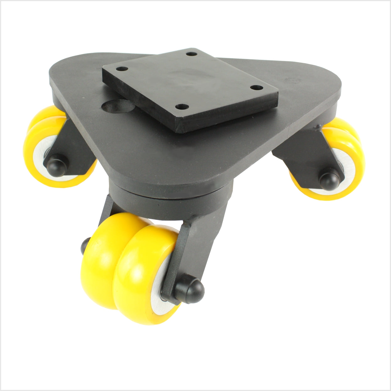 Plateau tournant robuste de 150 mm, 3 roulettes pivotantes en PU, bombées - DRT-MG/690KBA/150/50