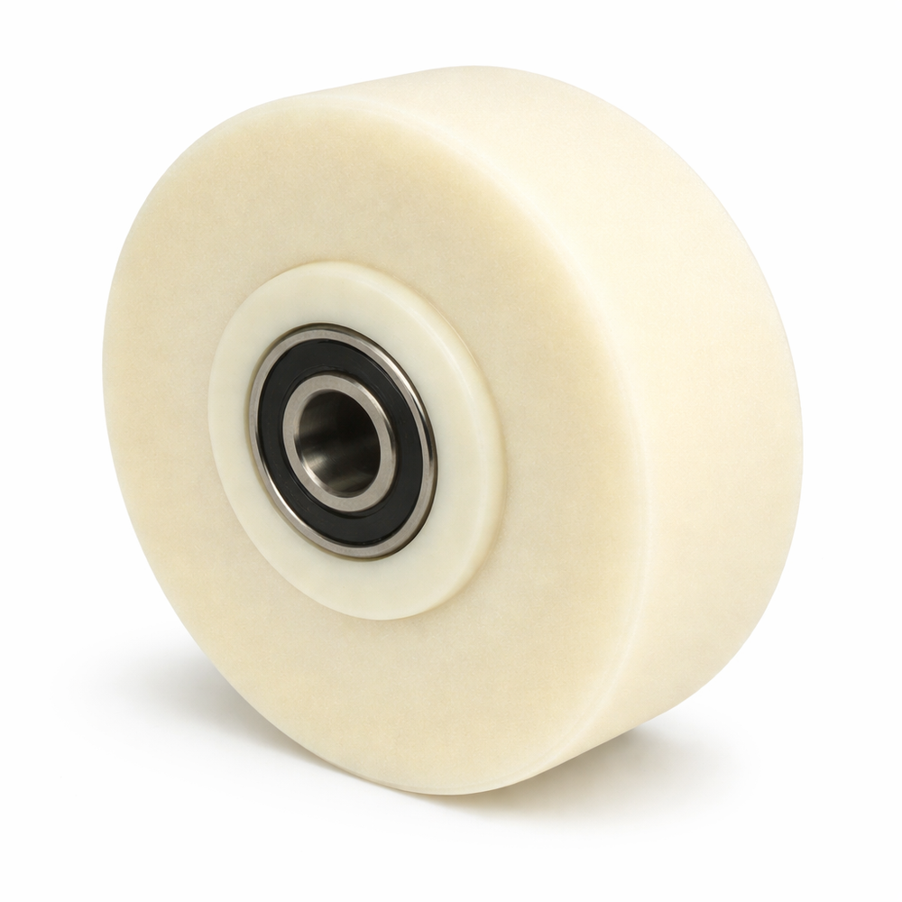 Schwerlastrad PA6G Ø40 mm | Breite 20 mm | Bohrung Ø8 mm | 180 kg Lauffläche flach Art.Nr. 2505KFL/40/20/20/8
