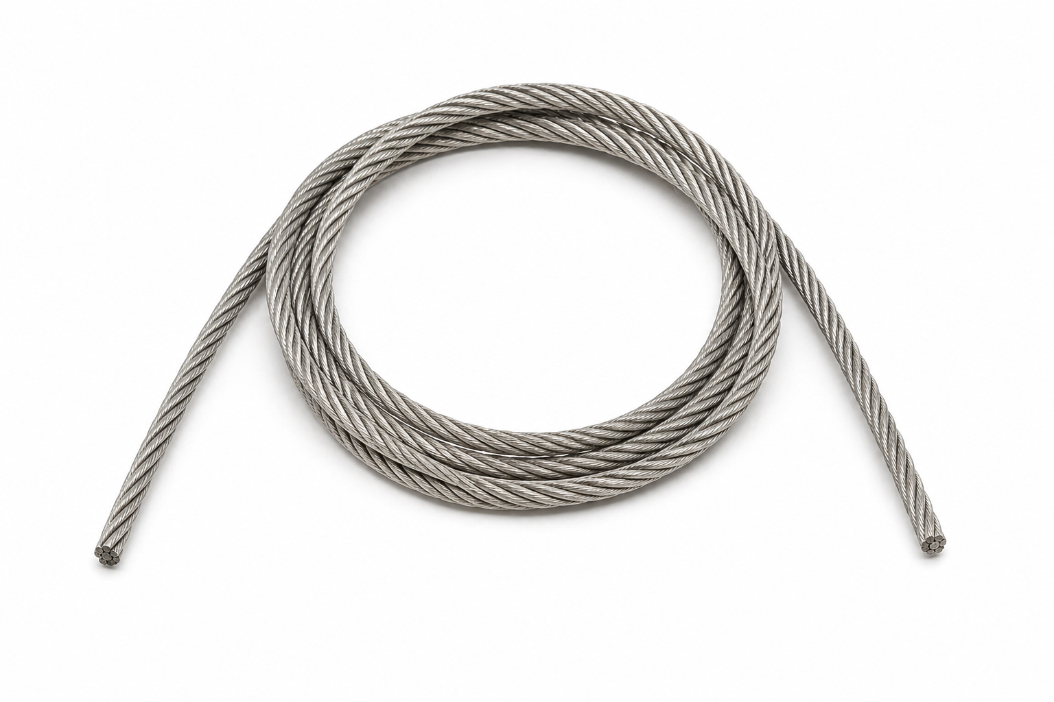 Edelstahl-Seil 5 mm für Umlenkrollen, 7x19, 1.4401