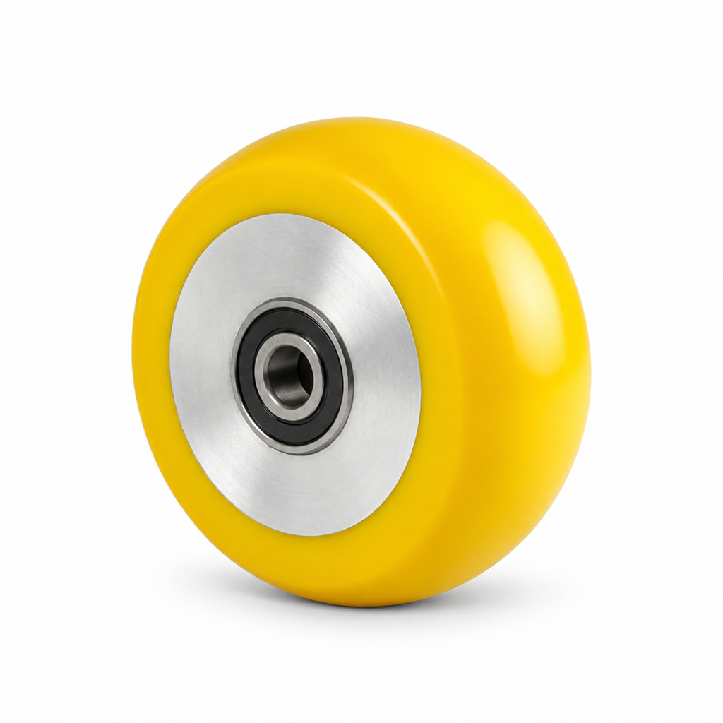 200 × 50 mm Polyurethan-Rad mit Alu-Vollkern, ballig – Serie 690