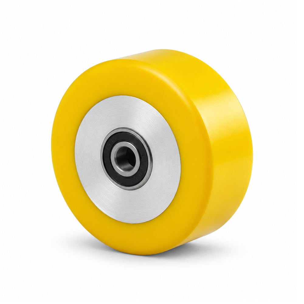 Roue en polyuréthane de 65 × 30 mm avec noyau en aluminium massif, plate – série 690
