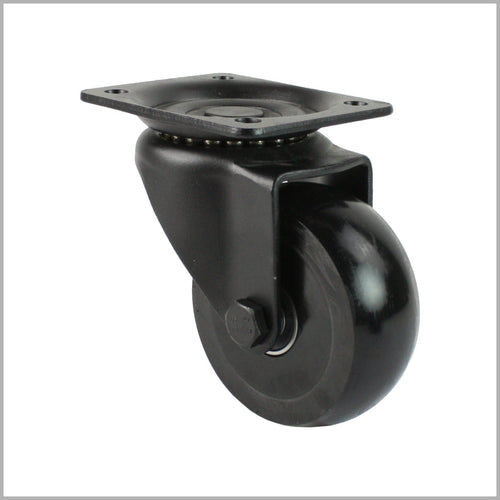 Roulette pivotante noire de 80 mm avec roue en PU