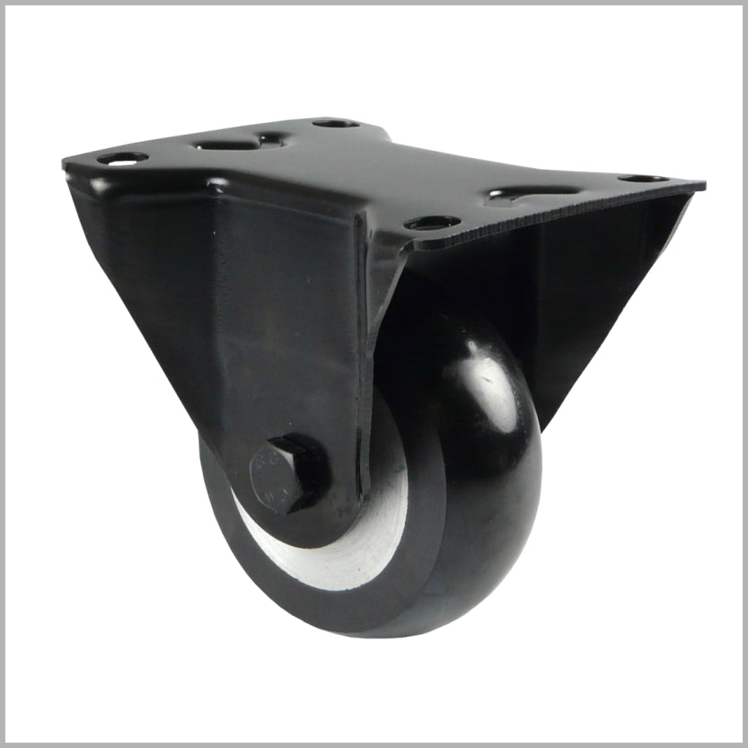 Roulette pivotante robuste noire de 150 mm avec roue en PU bombée et roulement à billes