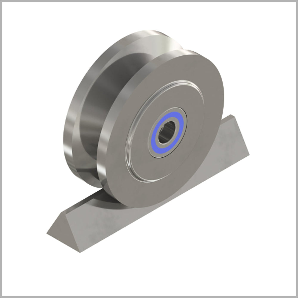 Rouleau à profil en V de 100 mm, acier inoxydable AISI304, roulement à billes - DSPV-9743K/100/40/20